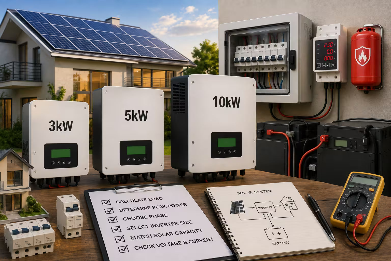 How to Size the Right Solar Inverter for a 3kW, 5kW, and 10kW System