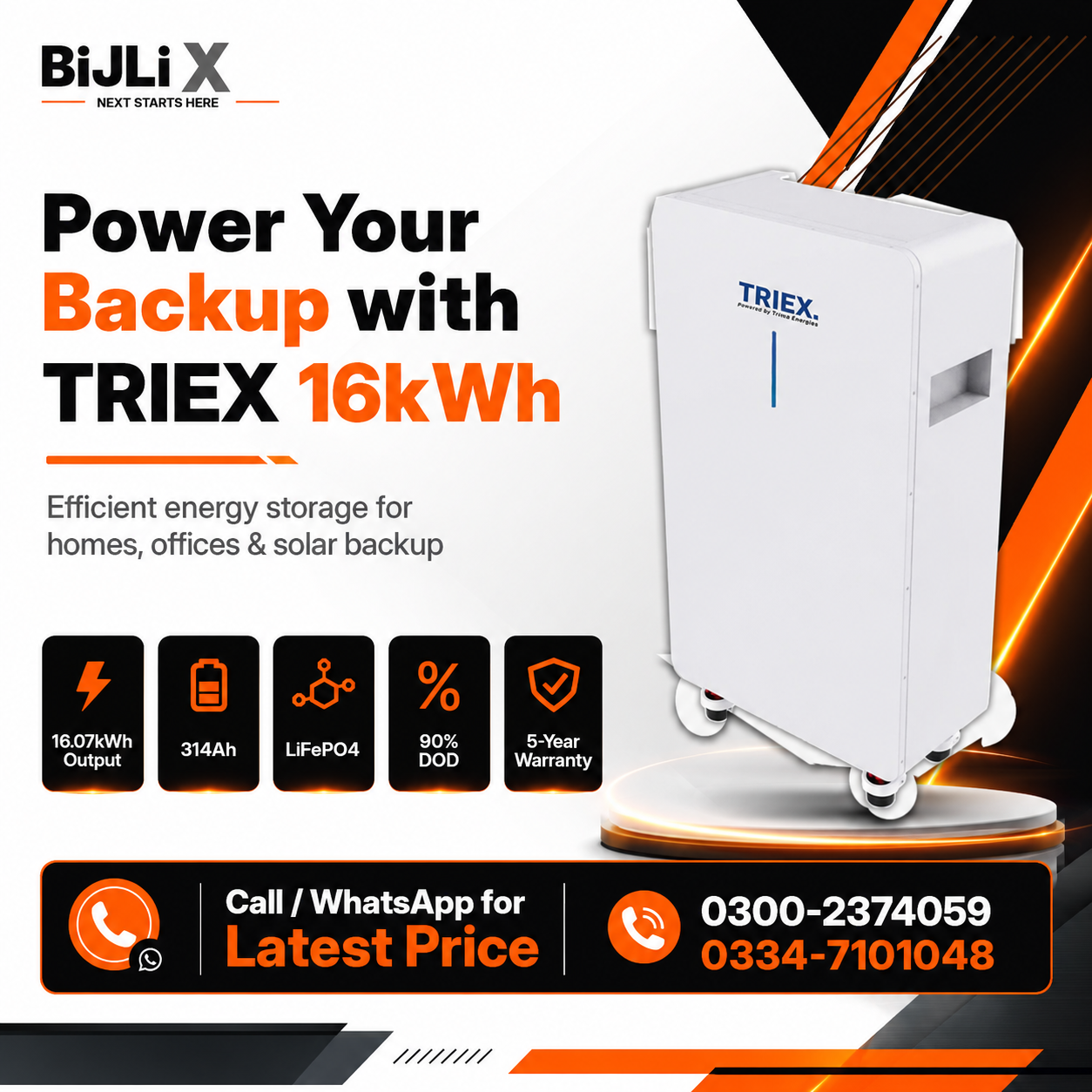 TRIEX TXL-16.07 16kWh Low Voltage Lithium Battery