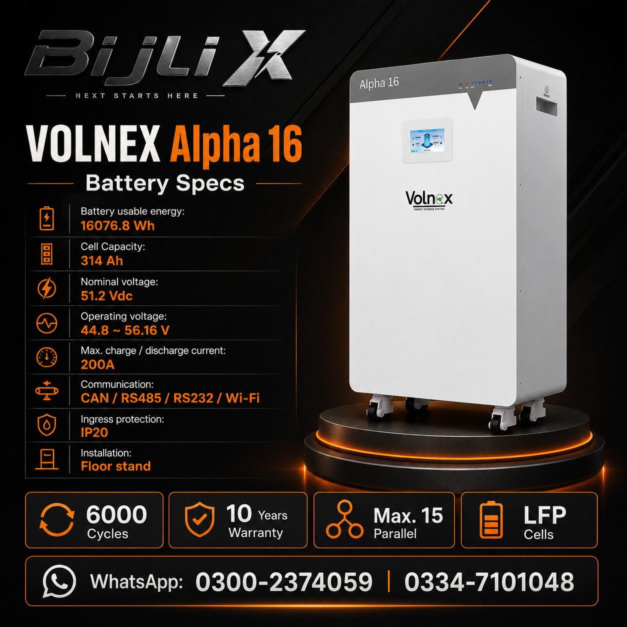 Volnex Alpha 16 Low Voltage Lithium Battery