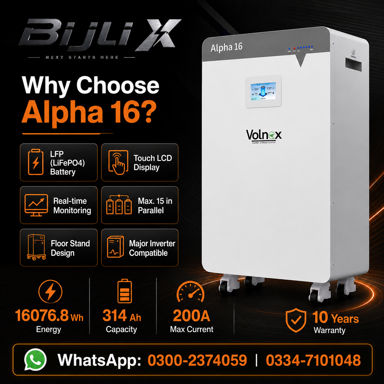 Volnex Alpha 16 Low Voltage Lithium Battery