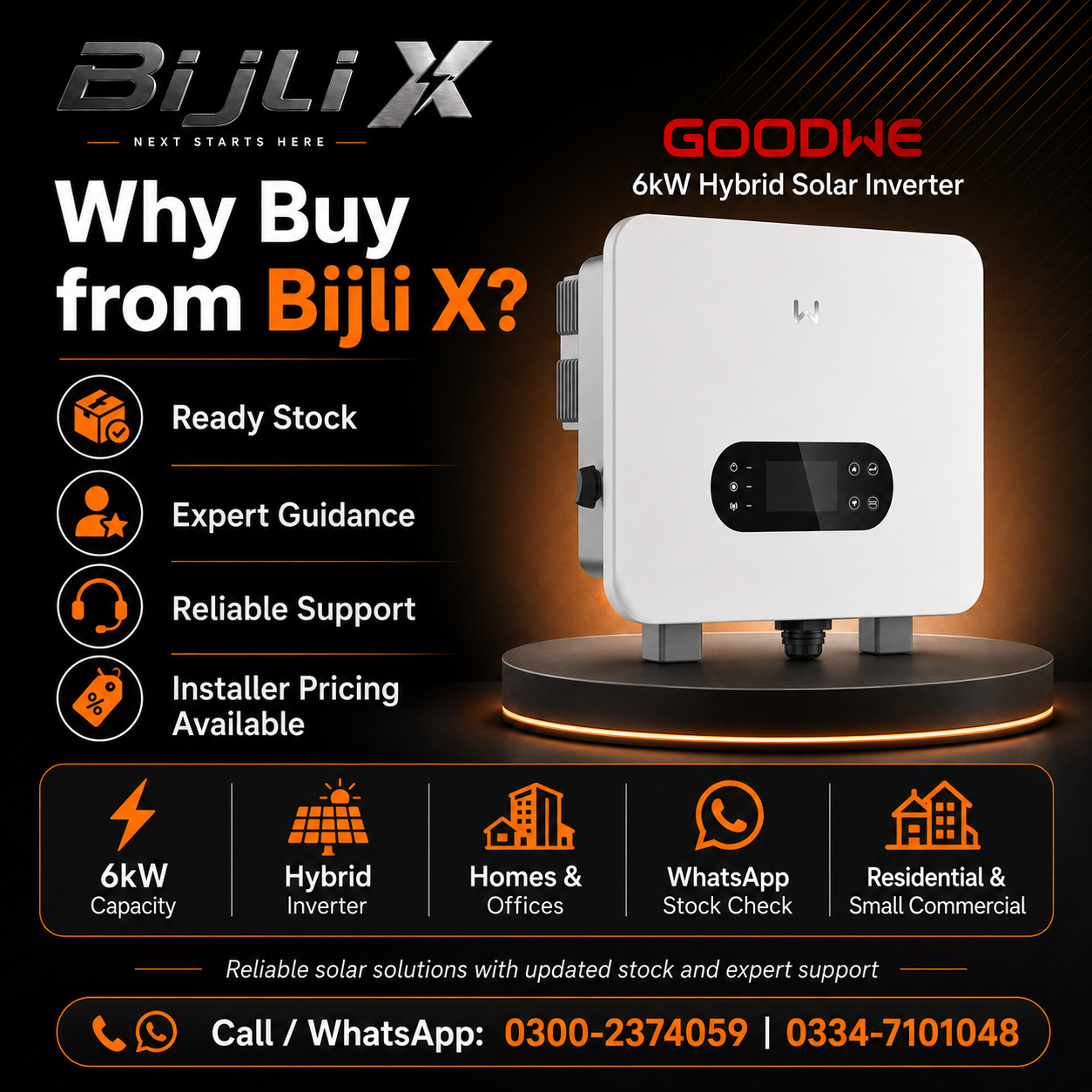 GoodWe ES Uniq 6kW Hybrid Solar Inverter (GW6000-ES-C10)