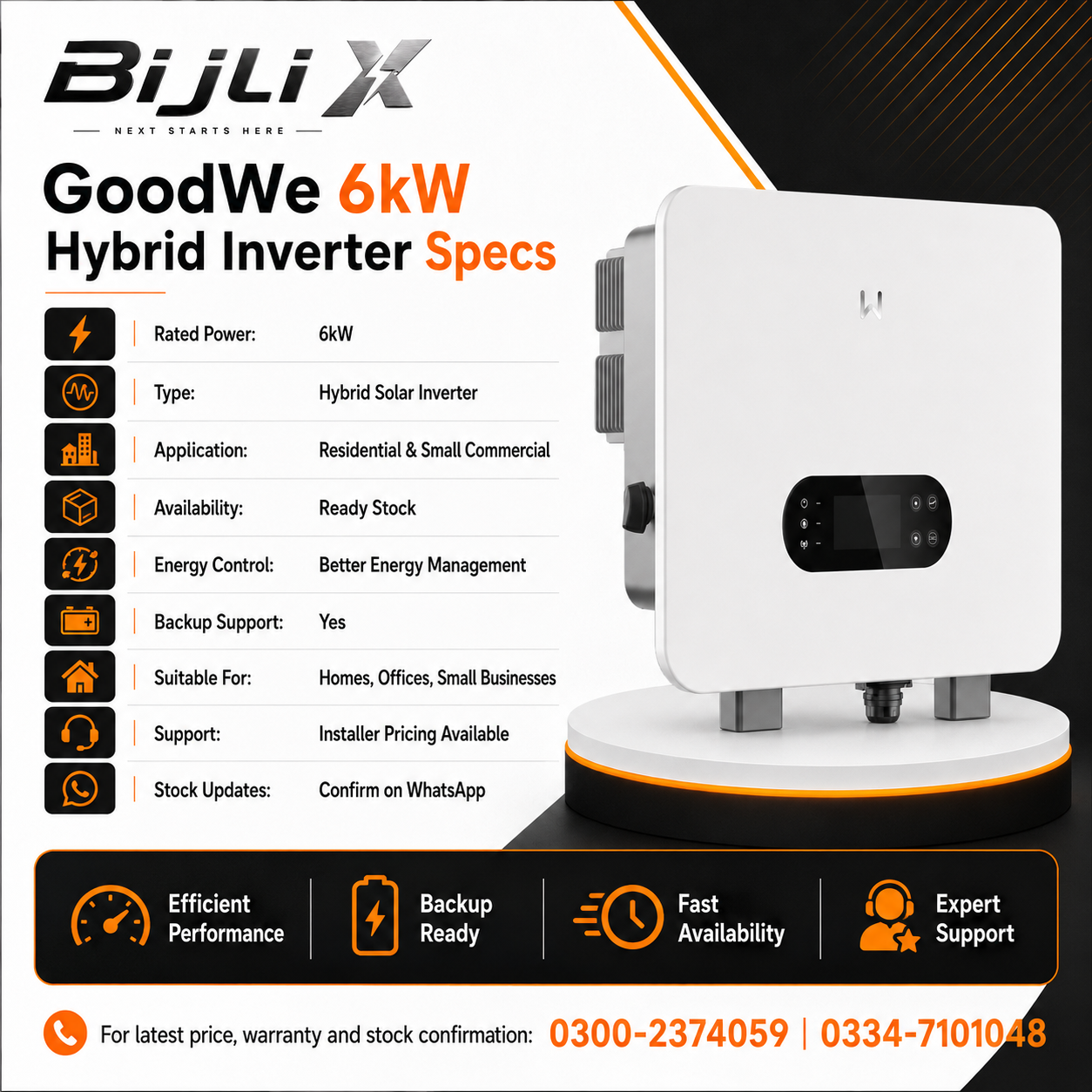 GoodWe ES Uniq 6kW Hybrid Solar Inverter (GW6000-ES-C10)