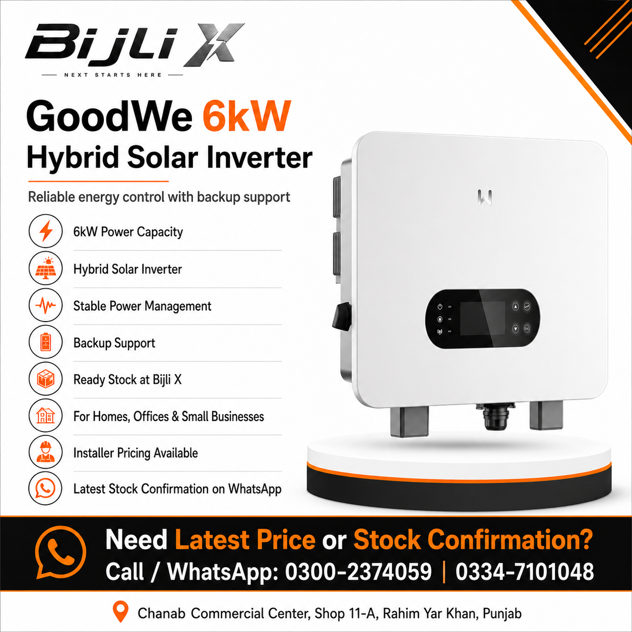 GoodWe ES Uniq 6kW Hybrid Solar Inverter (GW6000-ES-C10)
