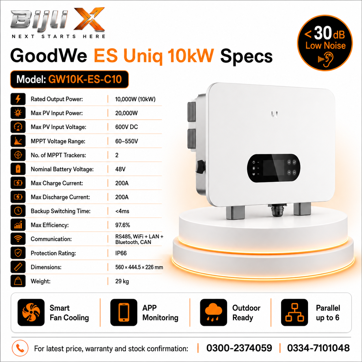 GoodWe ES Uniq 10kW Hybrid Solar Inverter (GW10K-ES-C10)