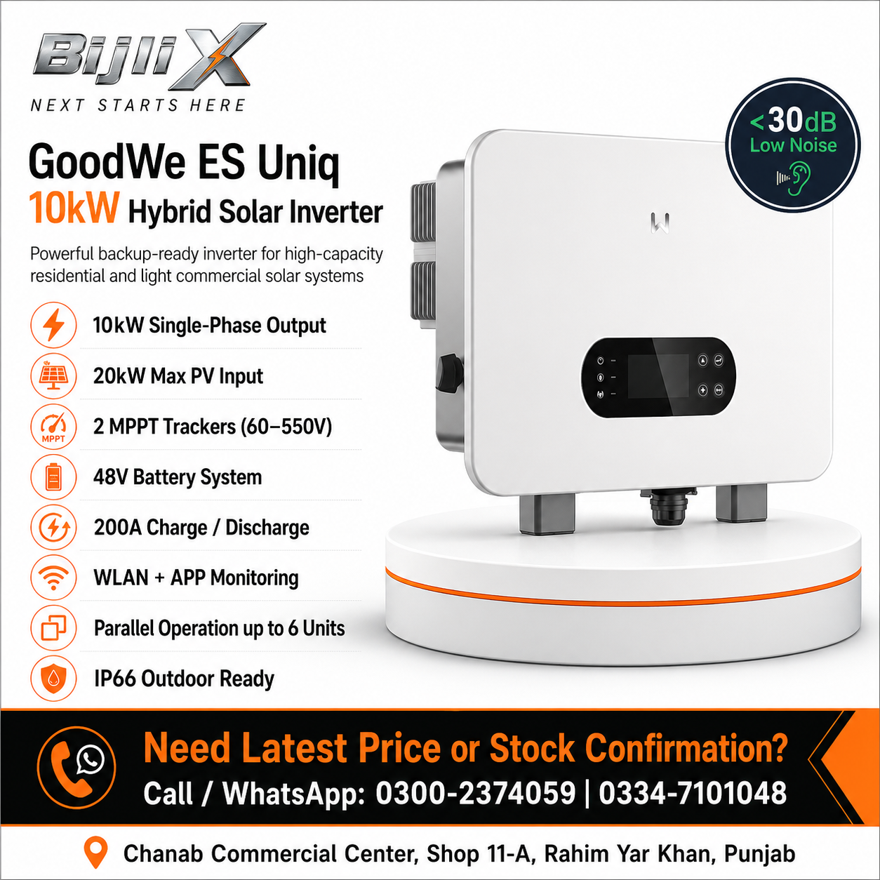 GoodWe ES Uniq 10kW Hybrid Solar Inverter (GW10K-ES-C10)