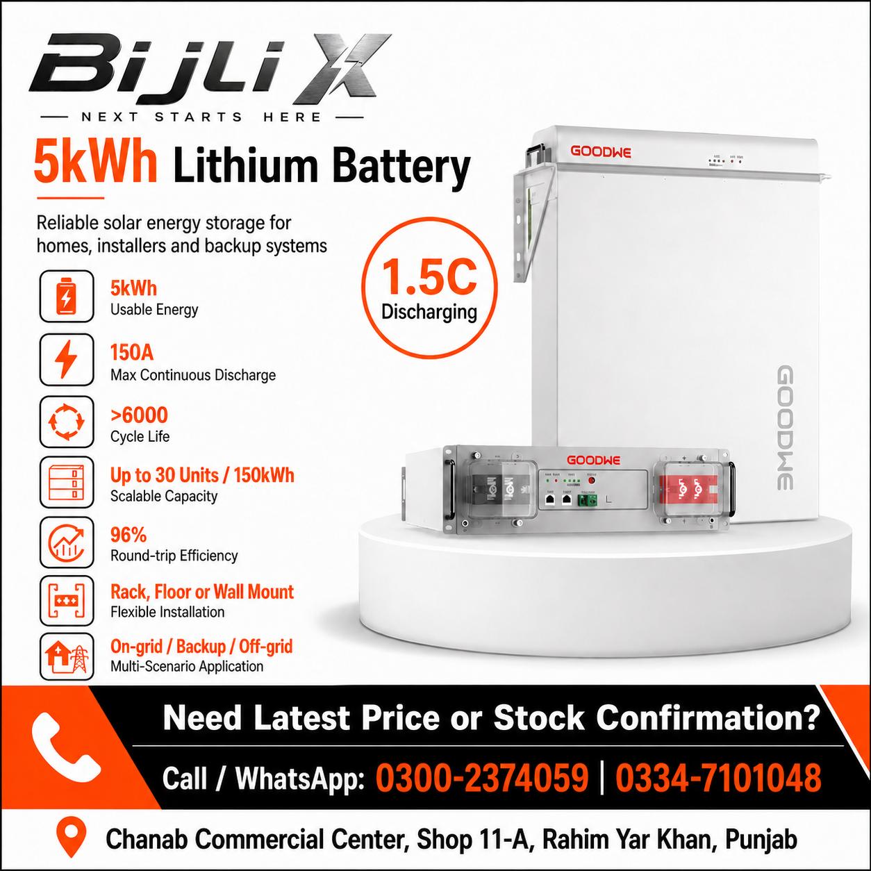 GoodWe Lynx A G3 5kWh LFP Low Voltage Lithium Battery