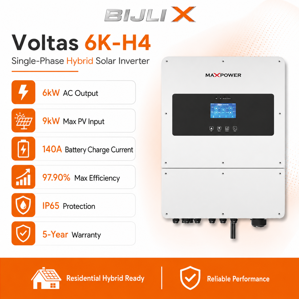 Voltas HYD 100K-H6 Three Phase Hybrid Solar Inverter