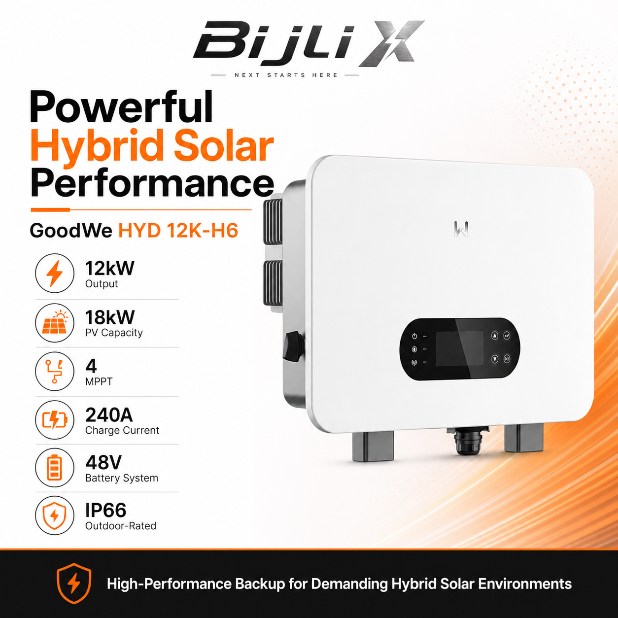 MaxPower HYD 12K-H6 Single Phase Hybrid Inverter