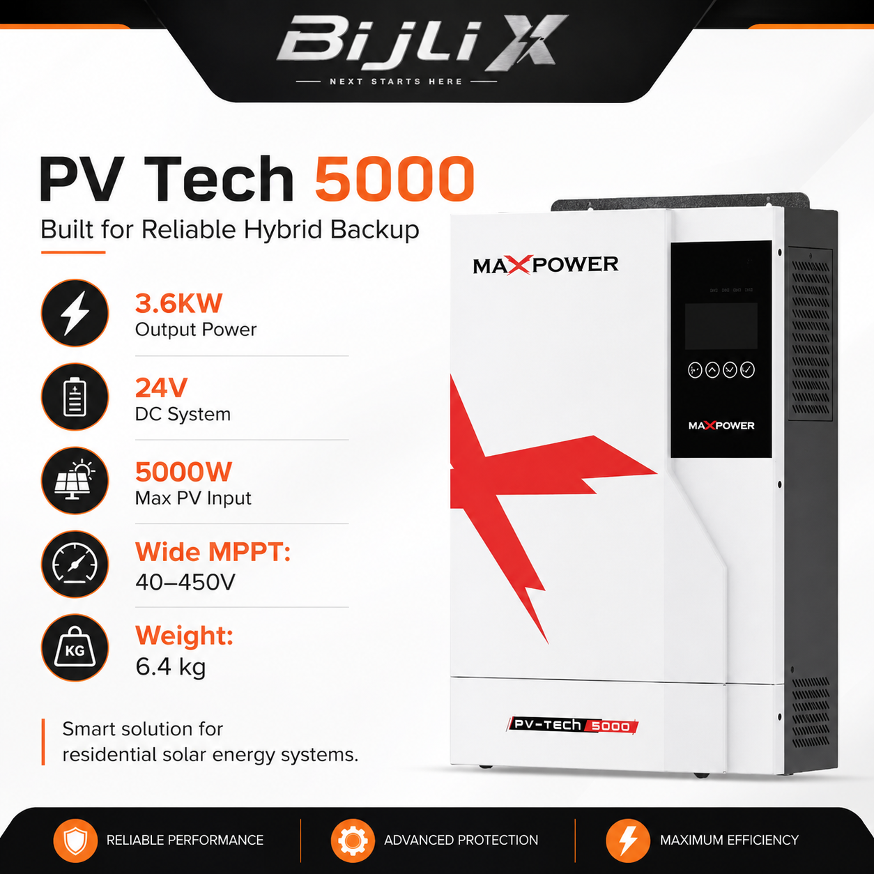 MaxPower PV Tech 5000 Hybrid Inverter