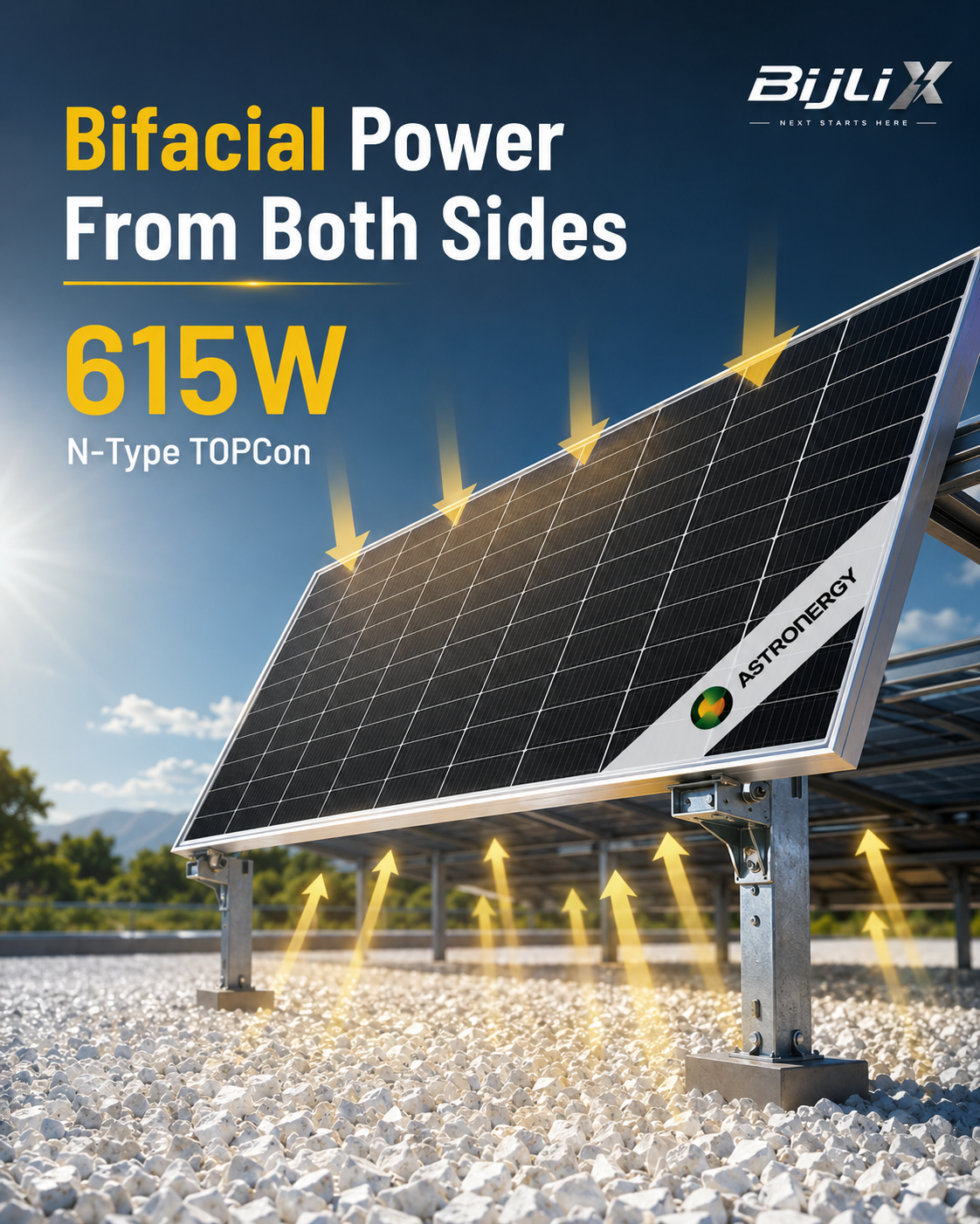 ASTRO N7 615W N-Type TOPCon Bifacial Solar Panel