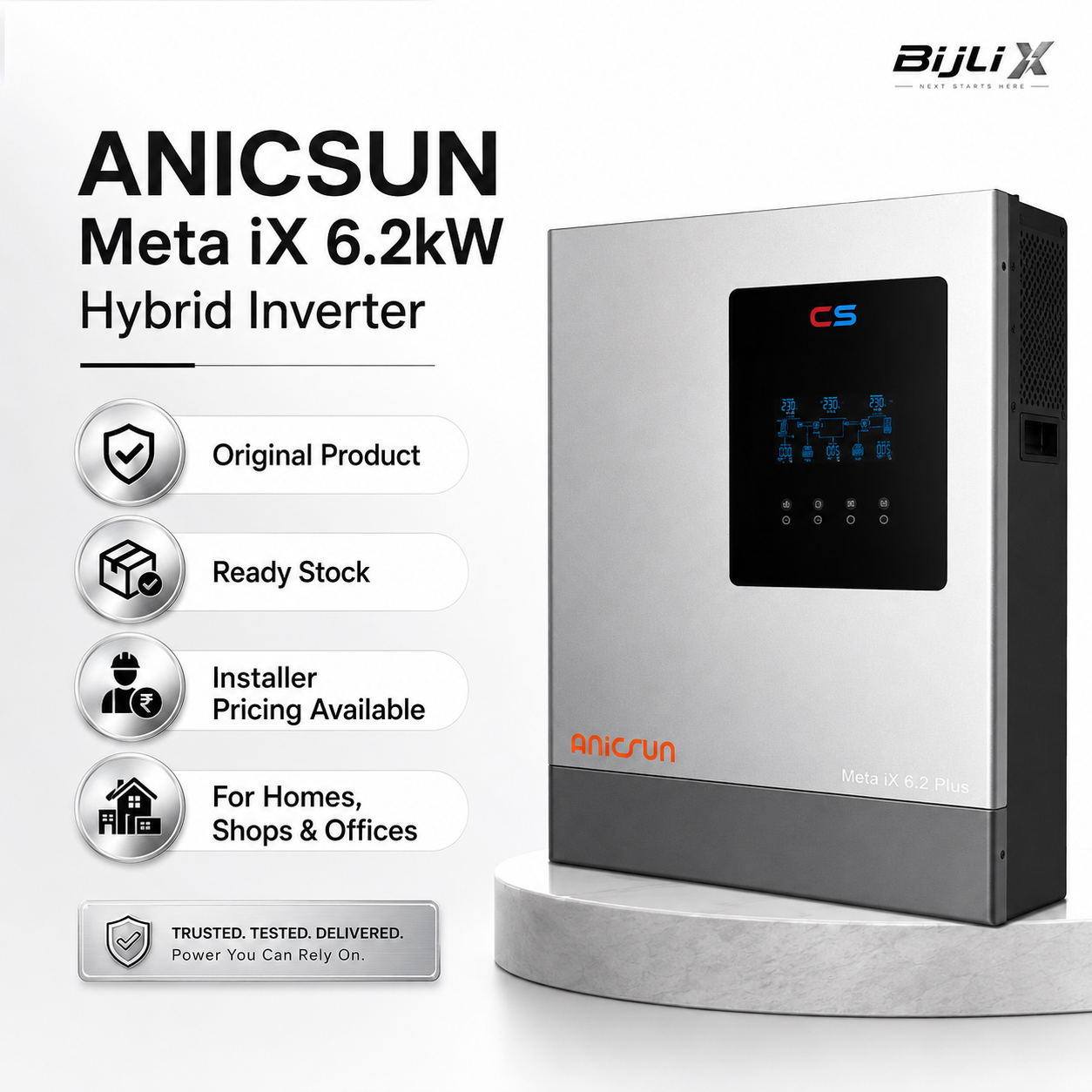 ANICSUN Meta iX 6.2kW Hybrid Solar Inverter IP21