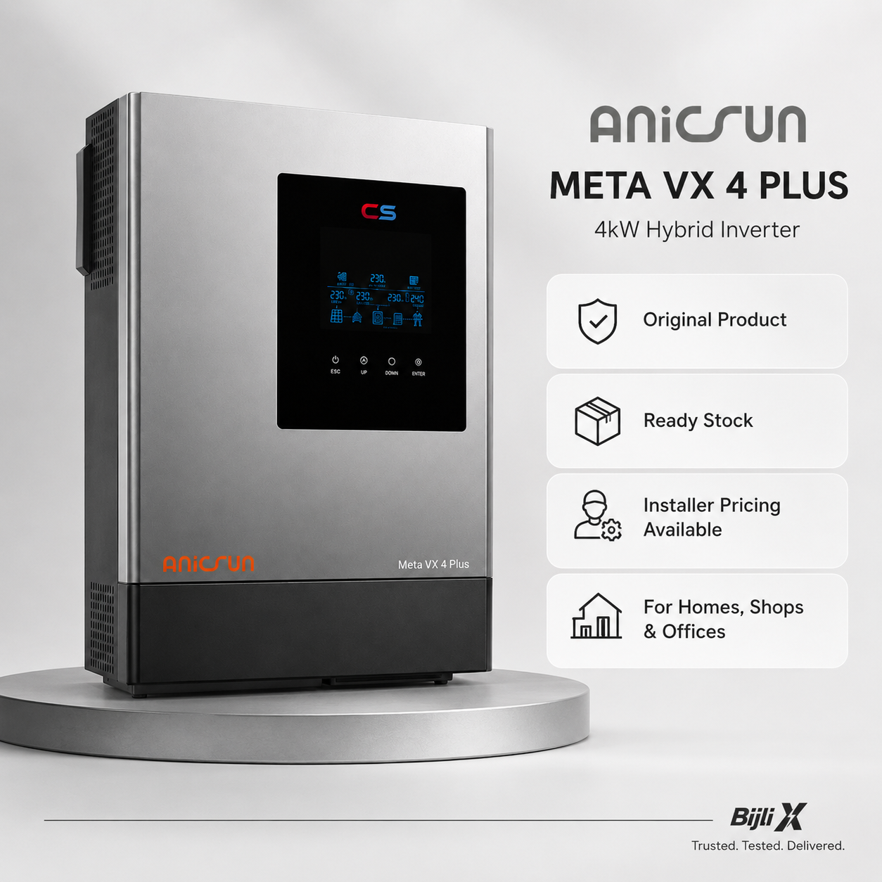 ANICSUN Meta VX 4kW Hybrid Solar Inverter IP21