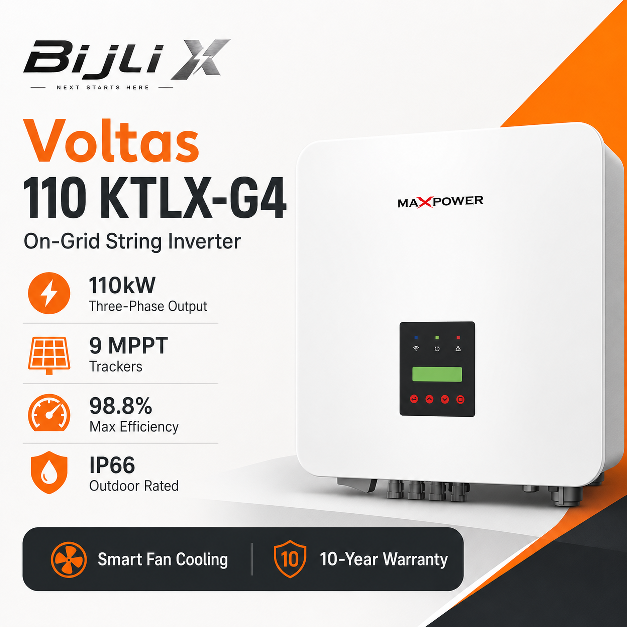 Voltas 110 KTLX-G4 On-Grid String Inverter