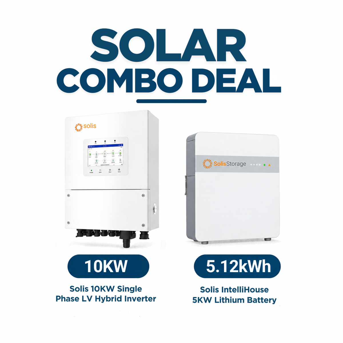 Solis 10kW Hybrid Solar Inverter + Solis 5kWh Lithium Battery Combo Main image