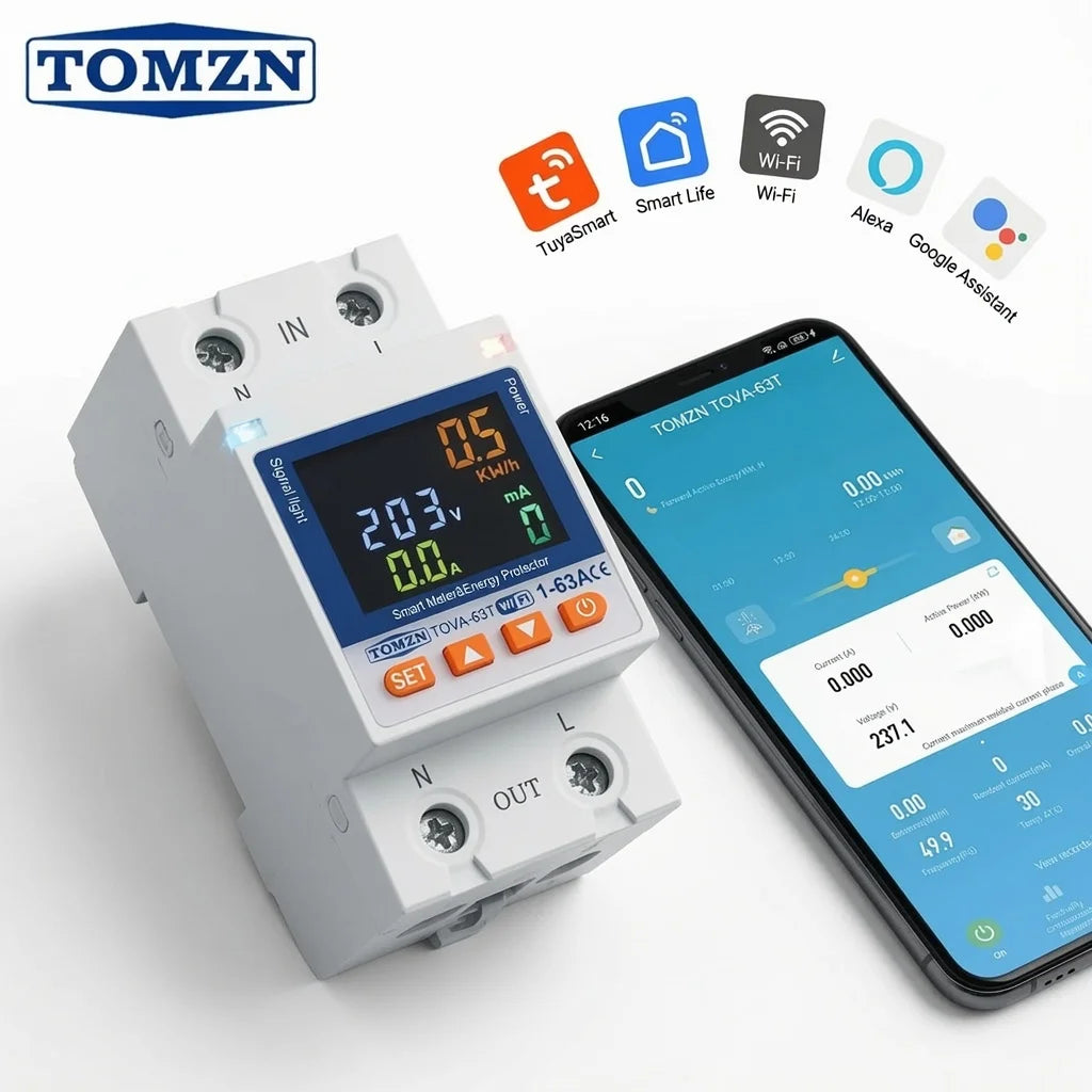 Tomzn 63A WiFi Protector Mini 10in1 with Memory Option (TOVA-63T)