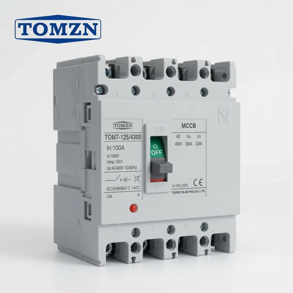 Tomzn 100A 4P MCCB Breaker Three Phase Disconnector Switch