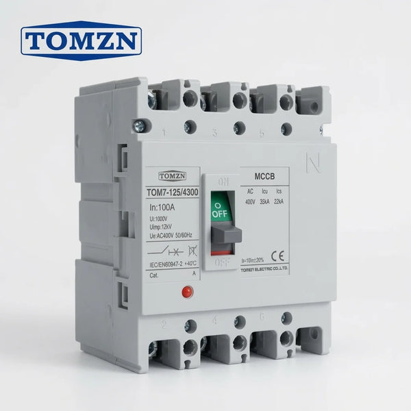 Tomzn 100A 4P MCCB Breaker Three Phase Disconnector Switch