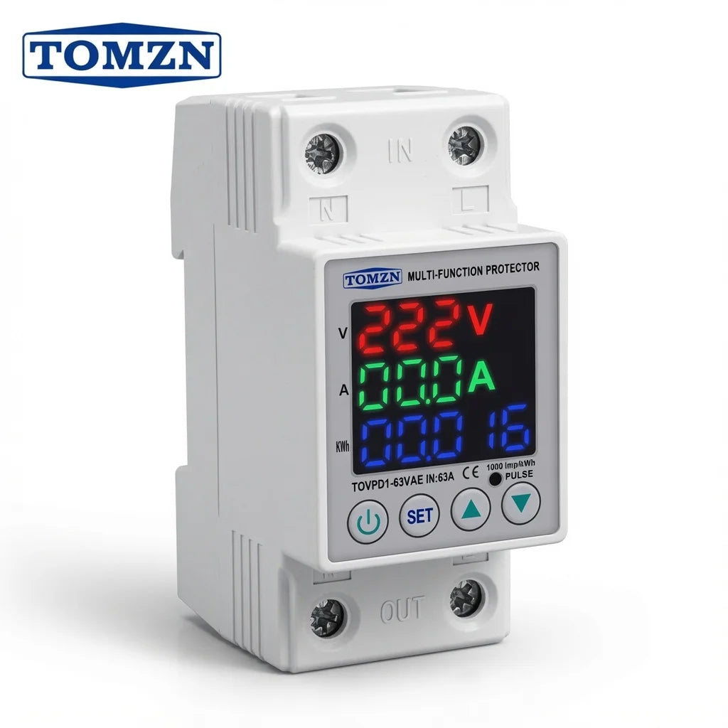 Tomzn 3rd Gen 3in1 Voltage Protector with kWh Meter 63A