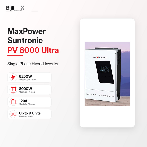 MaxPower Suntronic PV 8000 Ultra single phase hybrid inverter product hero image