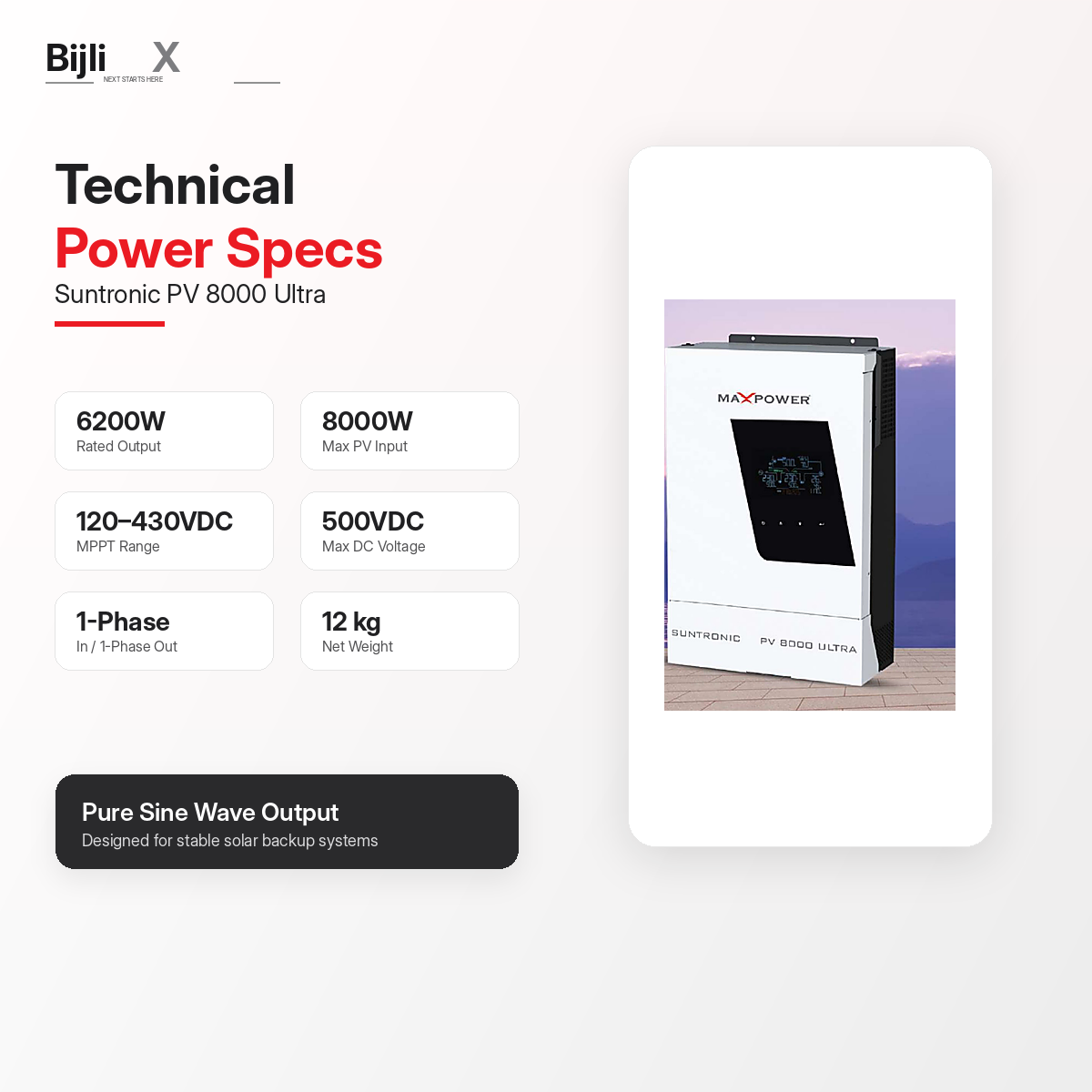 MaxPower Suntronic PV 8000 Ultra technical specifications image