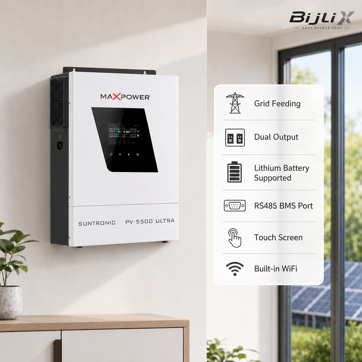 MaxPower Suntronic PV 5500 Ultra single phase hybrid inverter feature design